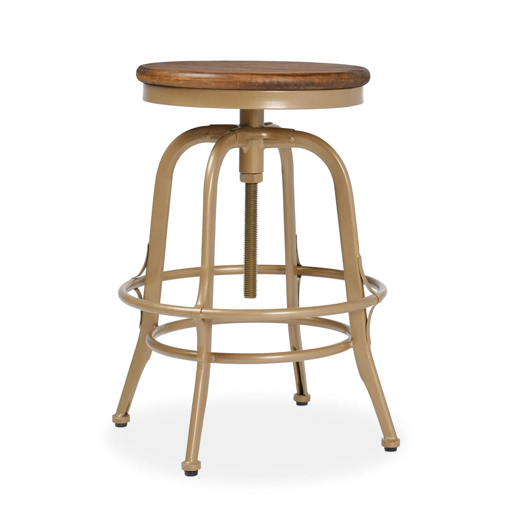 Kosas Home Piper 24-26&Quot; Adjustable Iron And Pine Wood Counter Stool In Natural