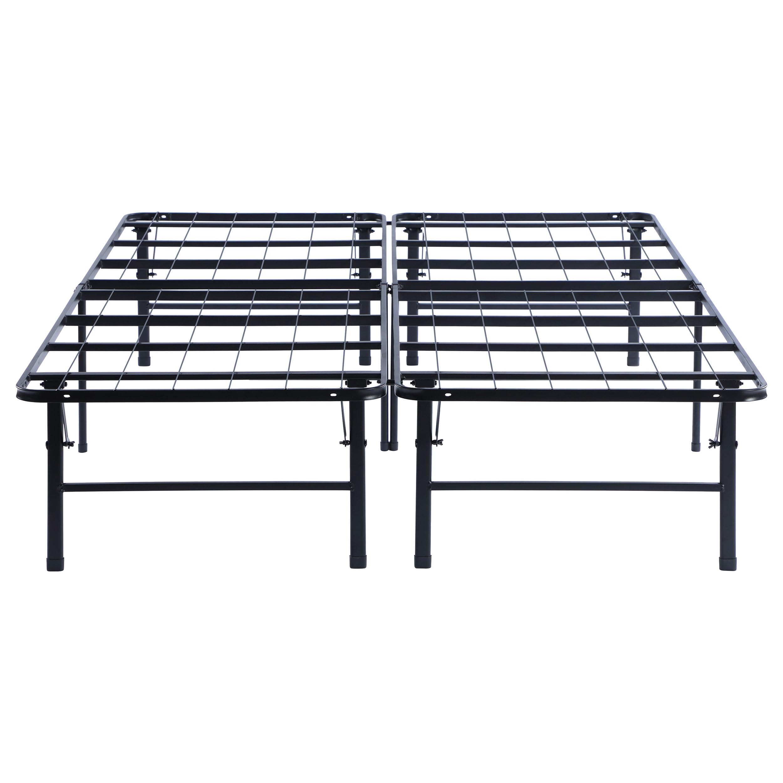 Coaster Home Furnishings Mabel 14 Inch High Eastern King Size Heavy Duty Sturdy Steel Foldable Metal Bed Frame Mattress Support Black 305957KE