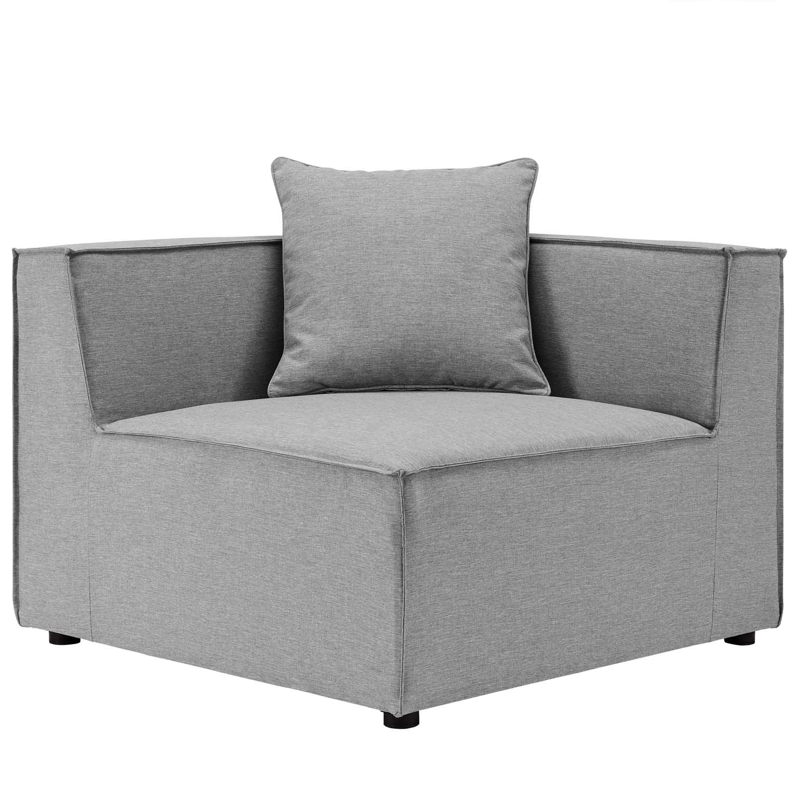 Modway Eei-4383-Gry Saybrook Patio Upholstered 6-Piece Sectional Sofa In Gray, Grey