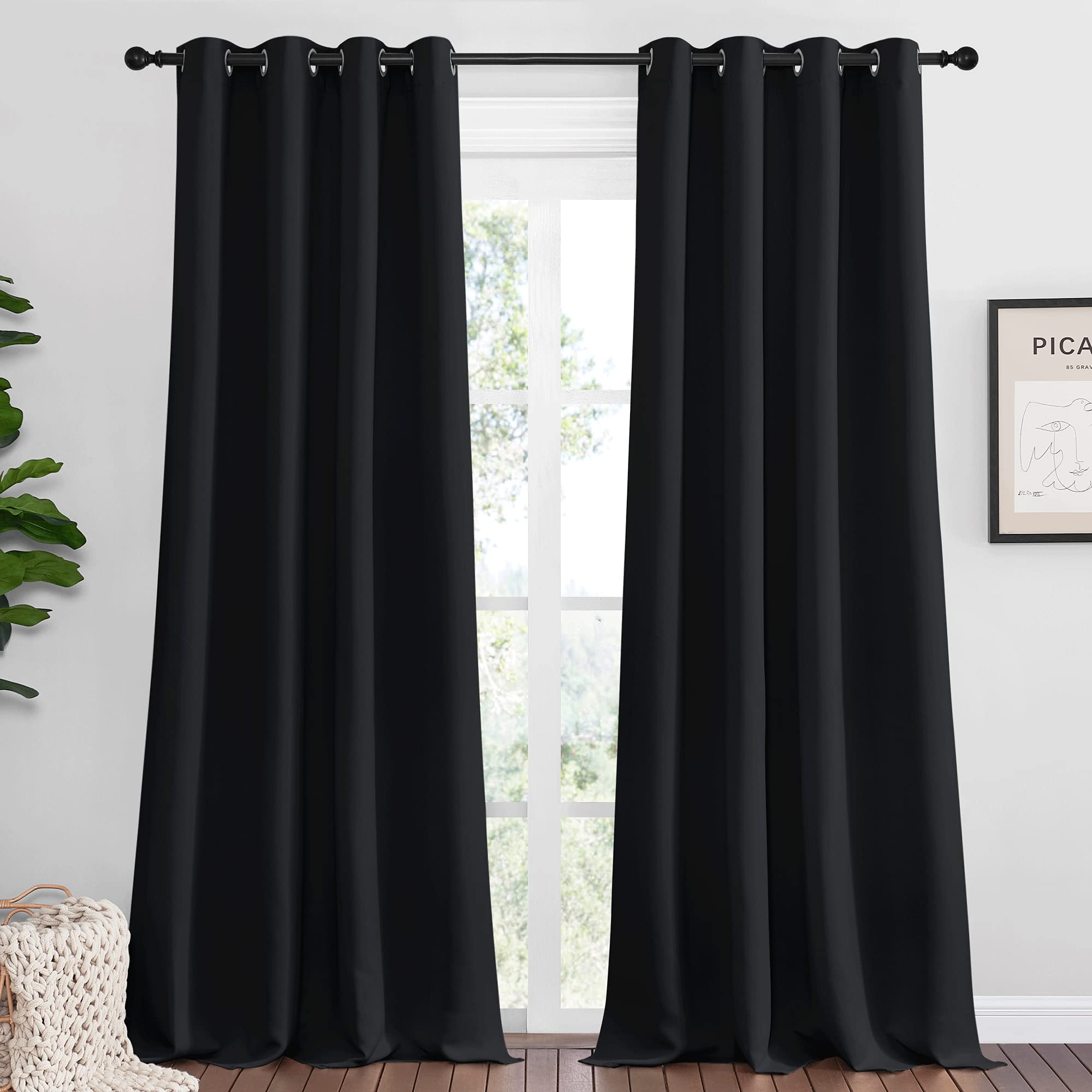 NICETOWN Halloween Patio Blackout Curtain Shades - Summer Home Decoration Thermal Insulated Grommet Blackout Draperies/Drapes fo