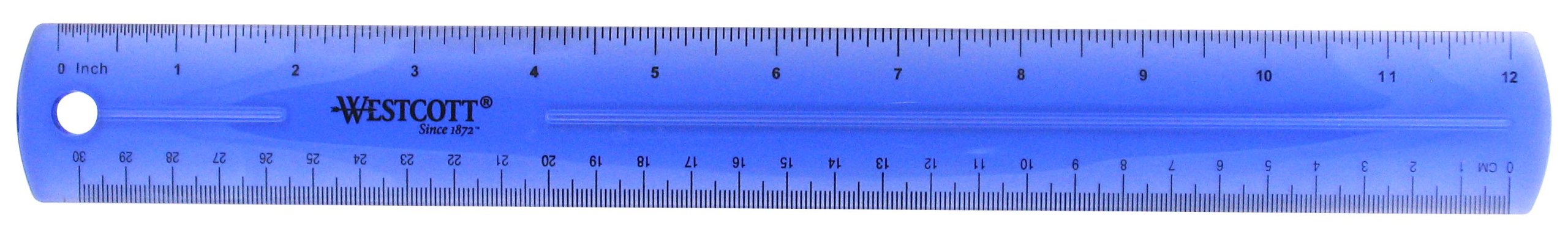 Westcott Jeweltone Plastic Ruler, 12 Inch, Assorted Transparent Colors (12975)