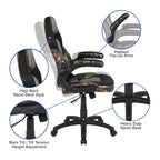Flash Furniture Red Gaming Desk And Camouflage/Black Racing Chair Set With Cup Holder And Headphone Hook