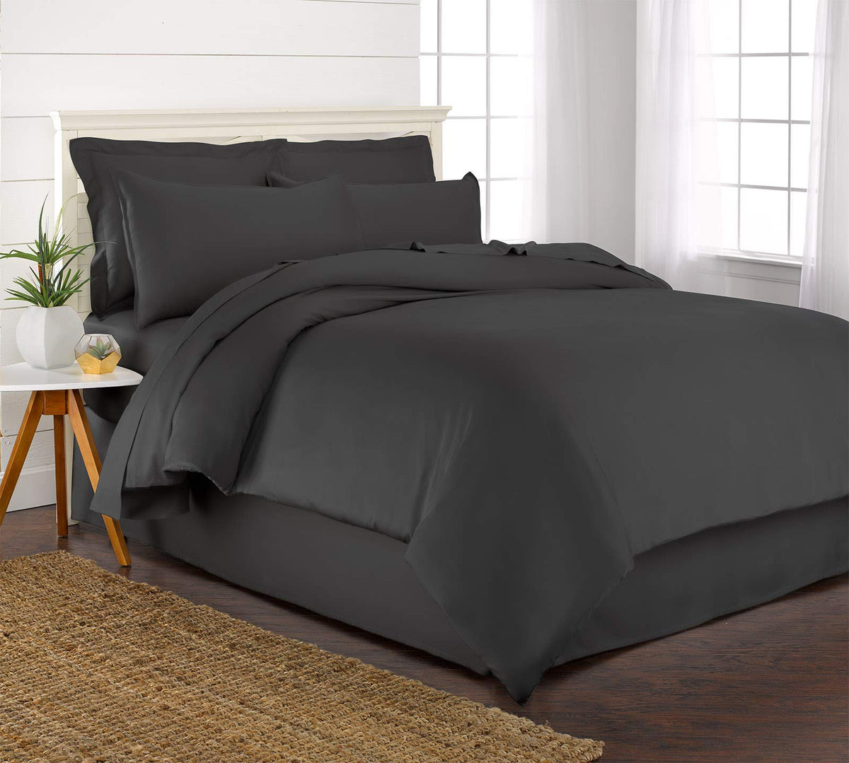 Pure Bamboo Queen Duvet Cover 3 Piece Set, Genuine 100% Organic Viscose Derived From Bamboo, Luxuriously Soft And Cooling, Inclu