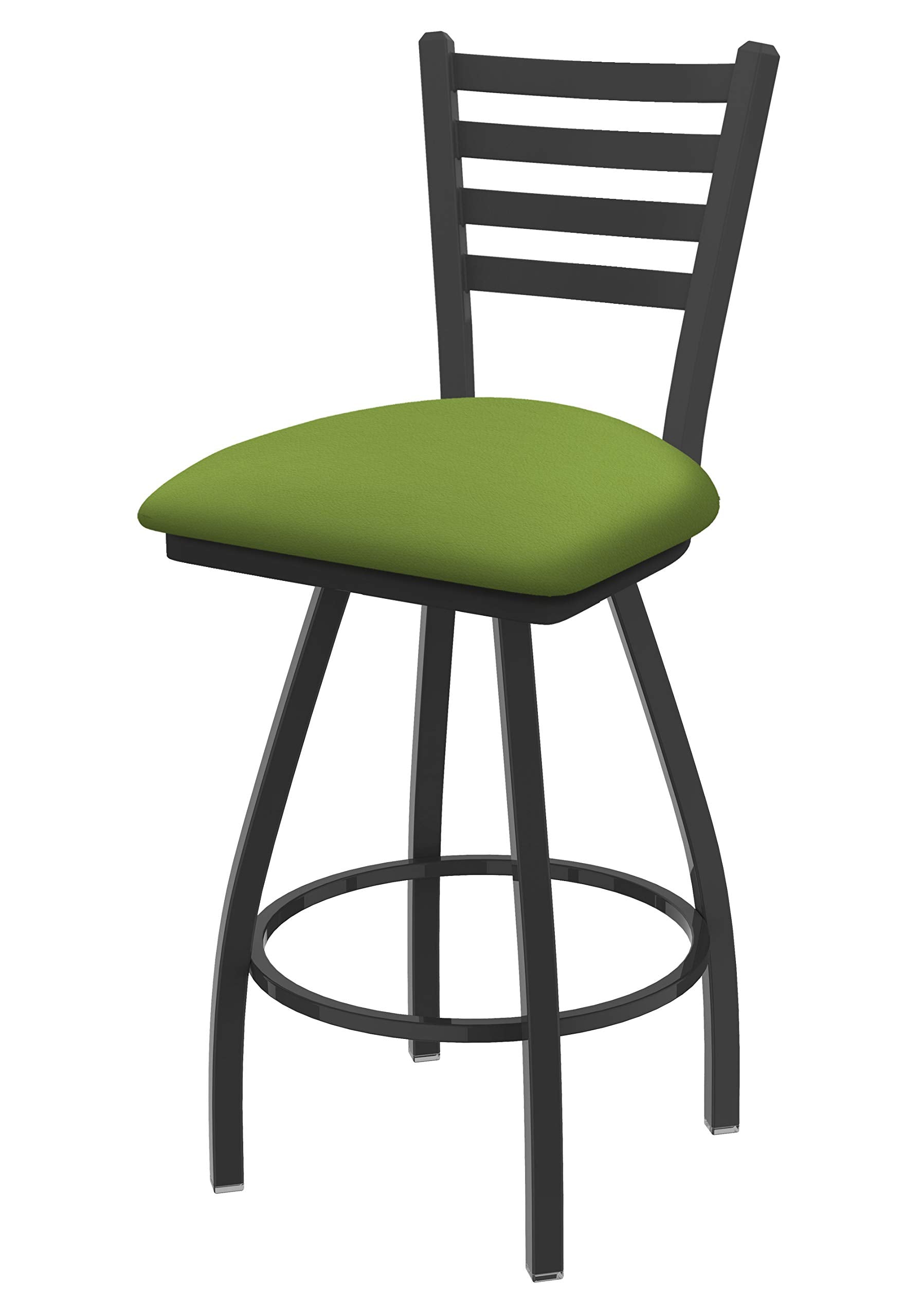 XL 410 Jackie 36 Swivel Extra Tall Bar Stool with Pewter Finish and Canter Kiwi Green Seat