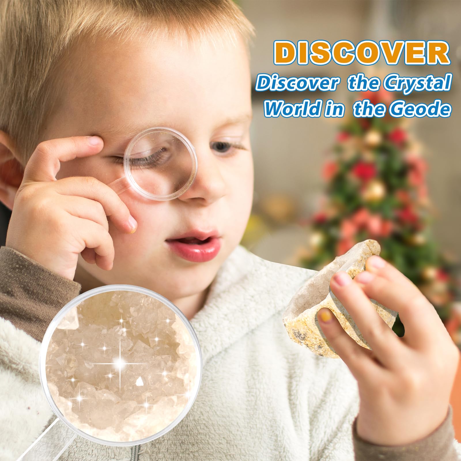 Crystal Advent Calendar 2024 Adult Kids-24 Days Rocks,Gemstones,Geode,Diy Bracelet,Crystal Necklace,Stone Learning Collection Ad