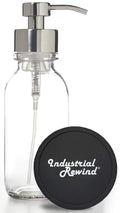 Clear Glass Soap Dispenser with Chrome Metal Pump - Wide Mouth 16oz Glass Bottle Includes Non Slip Bottom and Counter top Protec