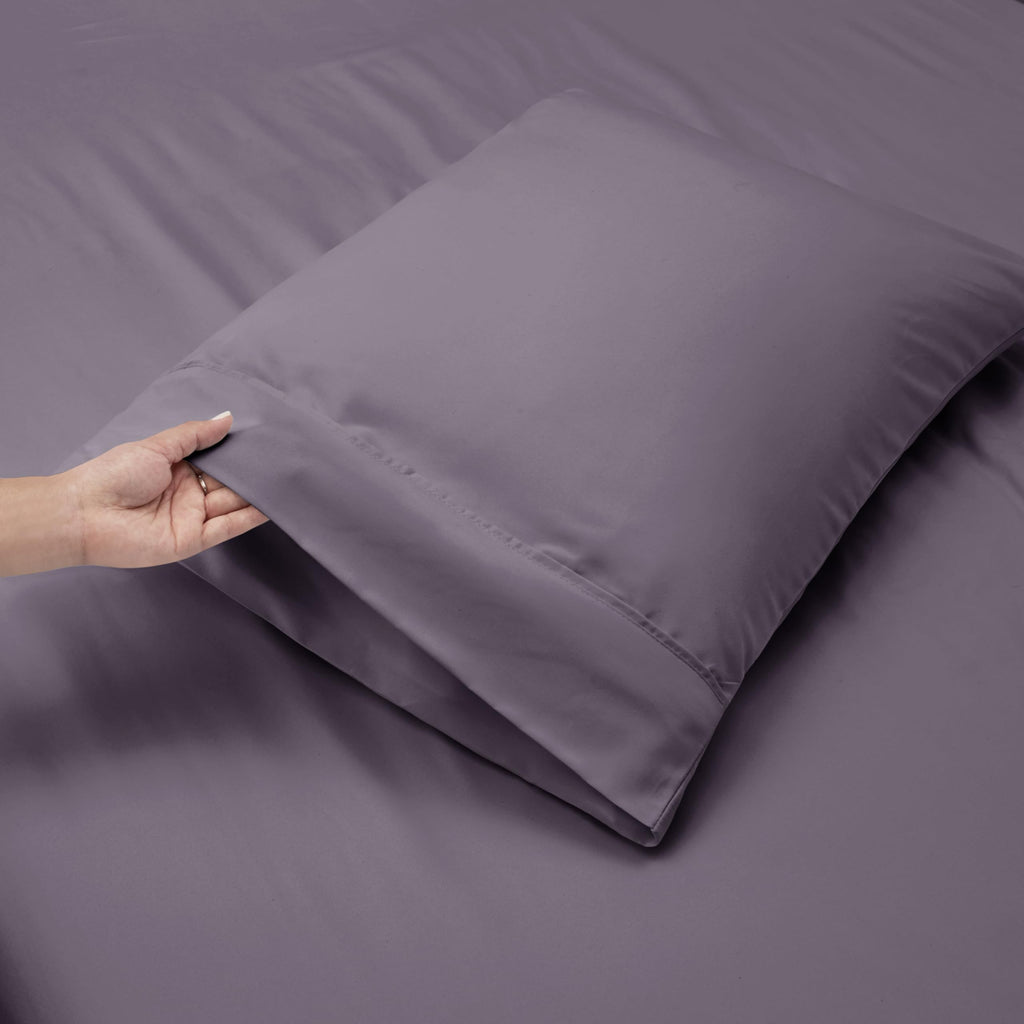 Nestl Extra Deep Pocket Sheets - Fits Mattress 18-24 Inches Deep, Extra Deep Pocket Full Size Sheets Sets, 4 Piece Full Size Sheets, Full Sheets Deep Pocket, Grayish Purple