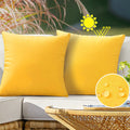 Vakado Outdoor Waterproof Throw Pillow Covers 18X18 Set Of 2 Decorative Yellow Patio Furniture Cushion Cases Outside Decor For C