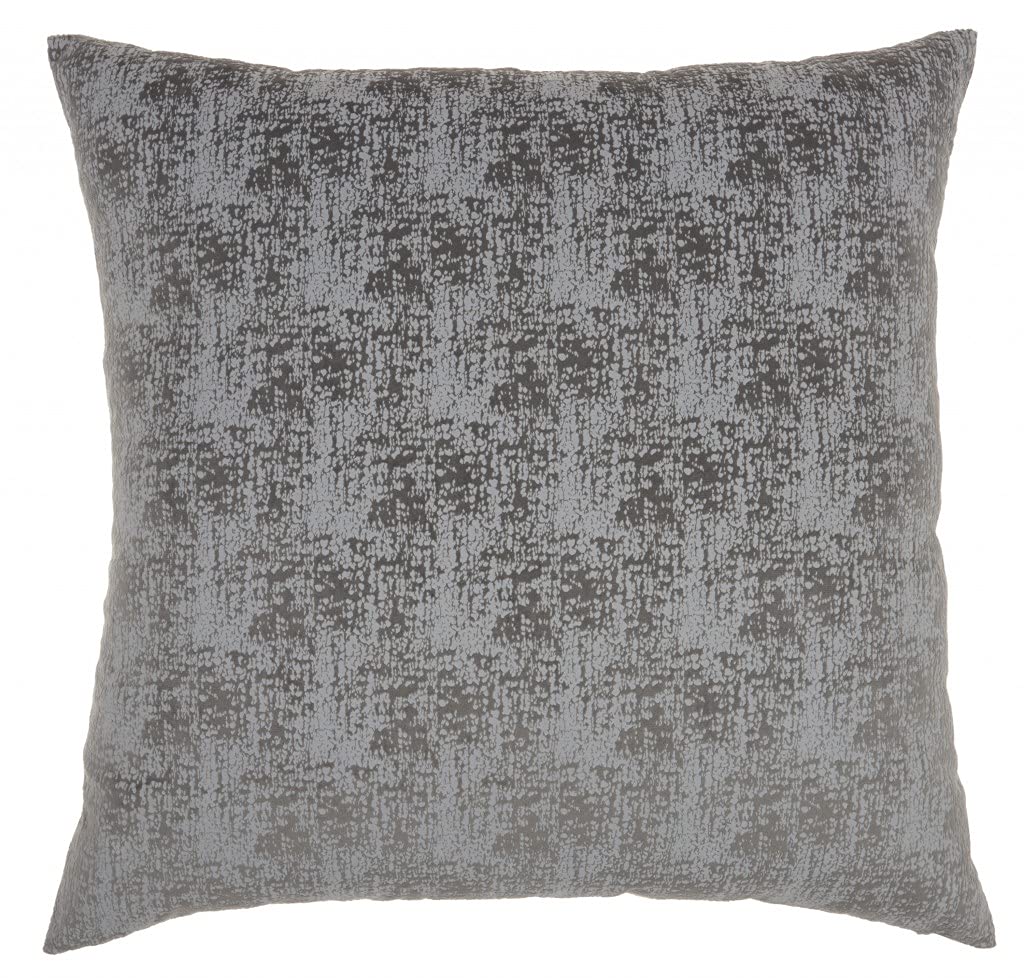 HomeRoots Charcoal 100% Polyester Slate Gray Distressed Gradient Throw Pillow