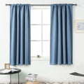 Dusty Blue Blackout Curtains for Living Room - 63 Inch Length Rod Pocket Thermal Insulated Energy Saving Room Darkening Noise Re