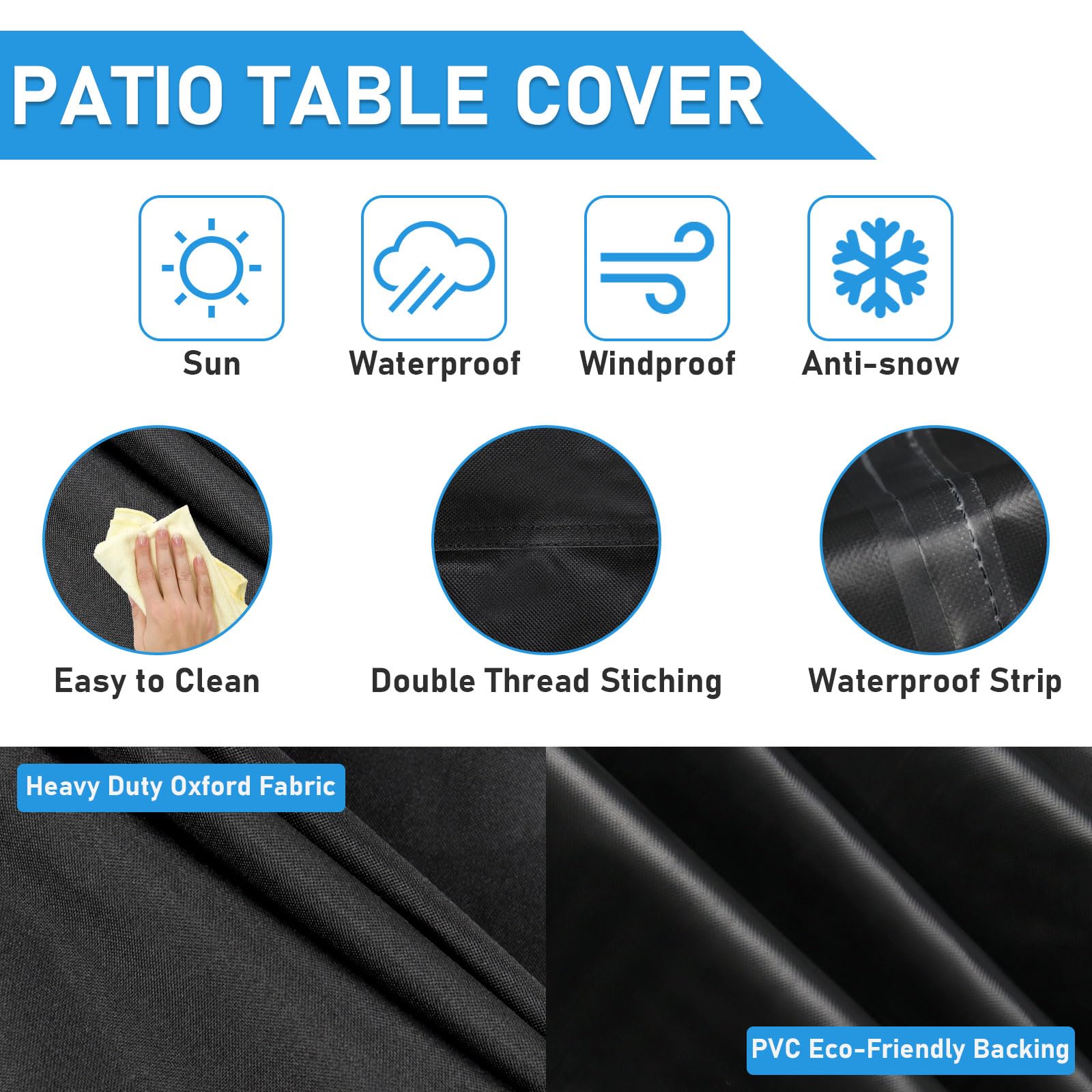 Jungda Outdoor Square Table Cover 40 Inch,Waterproof Patio Square Bistro Coffee Table Covers,Heavy Duty Patio Small Furniture Cover - 40 X 40 X 28 Inch