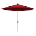 California Umbrella 11 Round Aluminum Pole Fiberglass Rib Market Umbrella, Crank Lift, Collar Tilt, Black Pole, Sunbrella Jocke