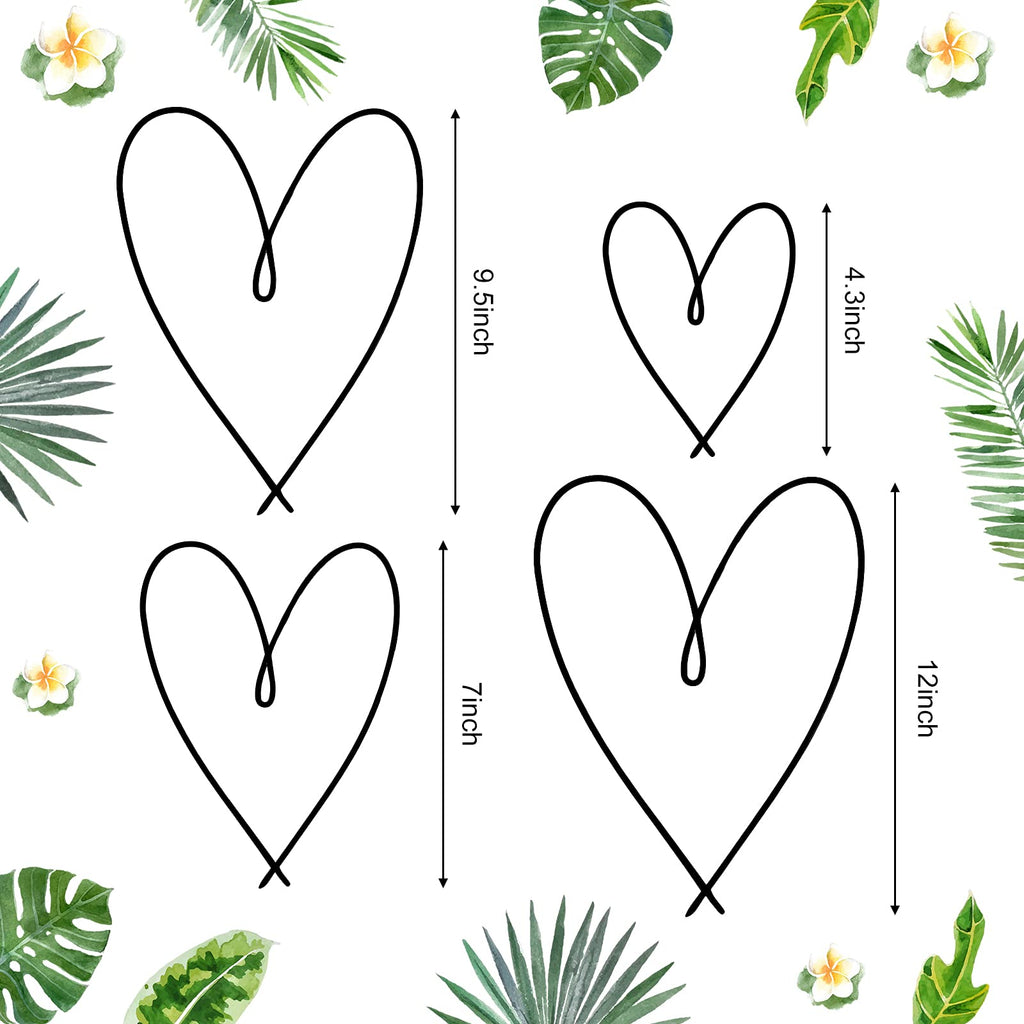 4 Pieces Metal Heart Wall Art D  Cor, Love Heart Wall Decoration Sign Metal Wall Ornaments For Valentine'S Day Bedroom Living Ro