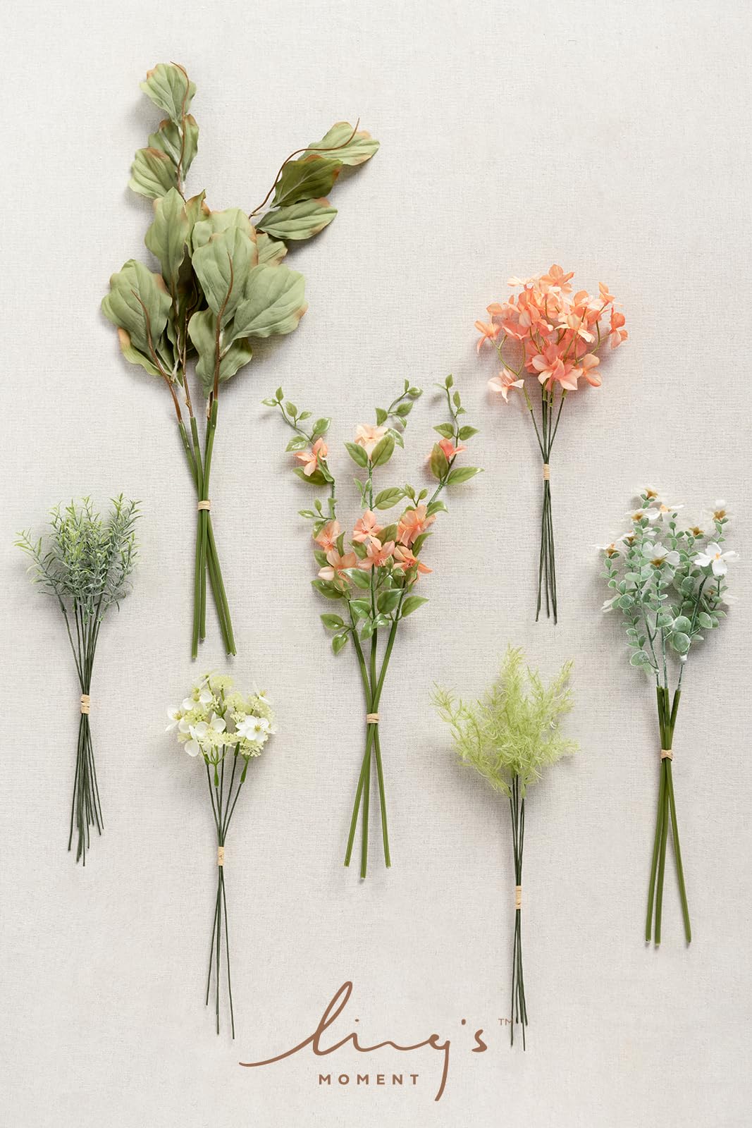 Ling'S Moment Artificial Greenery Stems Box Set, 35Pcs With 7 Kinds Of Faux Greenery Picks For Diy Bridal Bouquets Wedding Flora