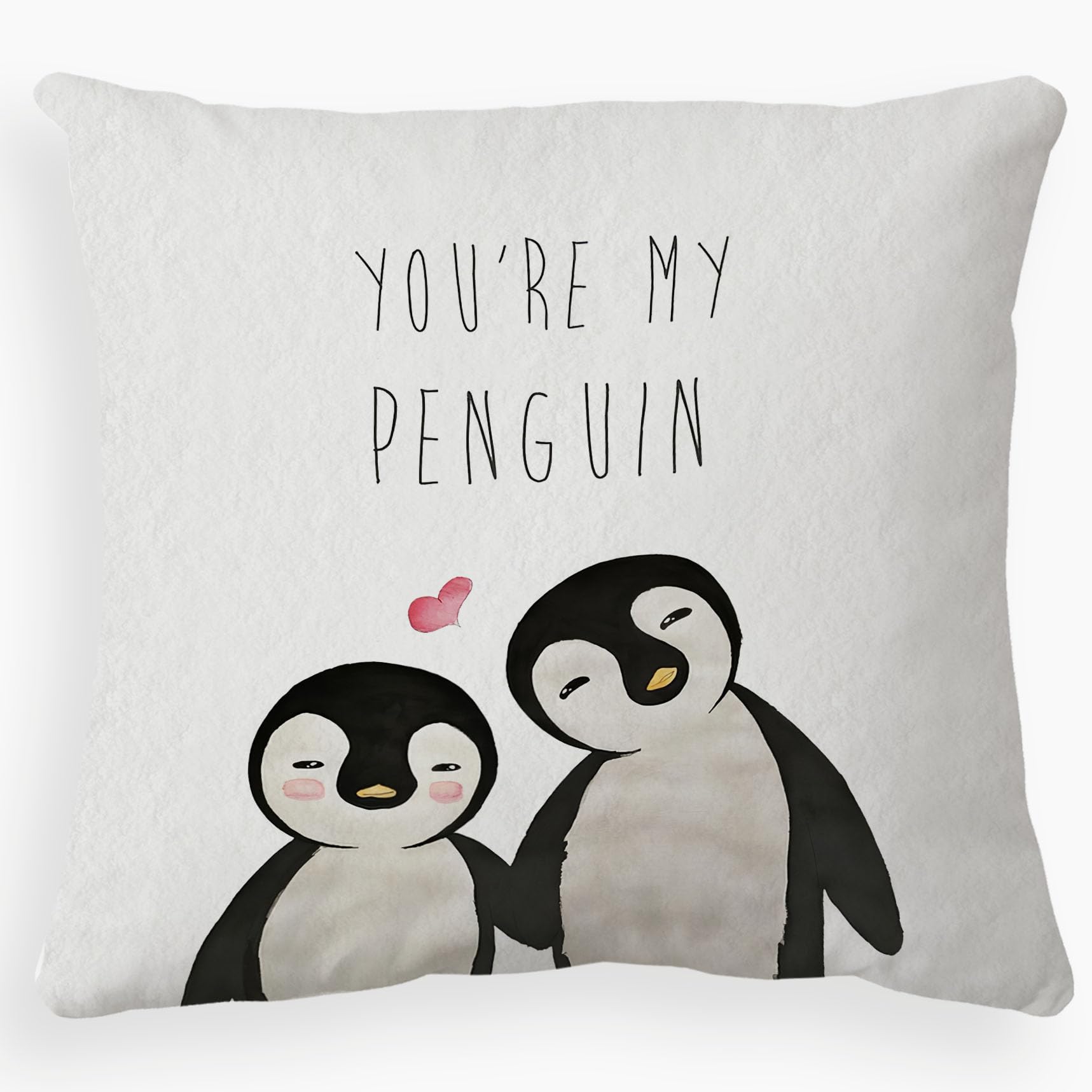 Voatok You'Re My Penguin Decorative Throw Pillow Case, 18 X 18 Inch Penguin Decorations Home Decor Cushion Cover, Long Distance