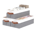 OUTBROS Foldable Storage Bins Gray/White, 15x6.1x5.1in, 3Pack