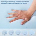 EDILLY 3 Inch Cooling Gel Memory Foam Mattress Topper Queen Size White Polyester Memory Foam Rayon