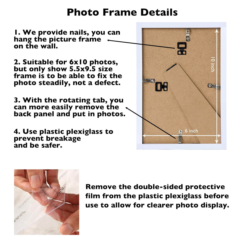 Jcjmy 6X10 Picture Frame Set Of 3 Black For Wall Hanging Or Tabletop- Wall Mounting Horizontally Or Vertically, 6 X 10 Wall Gall