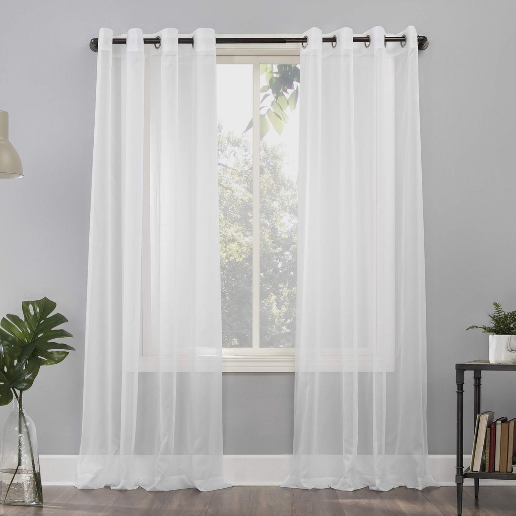 No. 918 Emily Sheer Voile Grommet Curtain Panel, 59'' x 120'', White