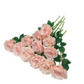 ATFL Blush Flowers,12 Pcs Blush Pink Roses,Light Pink Artificial,Flower Diameter 4,Artificial Roses with Stems for Wedding Arr