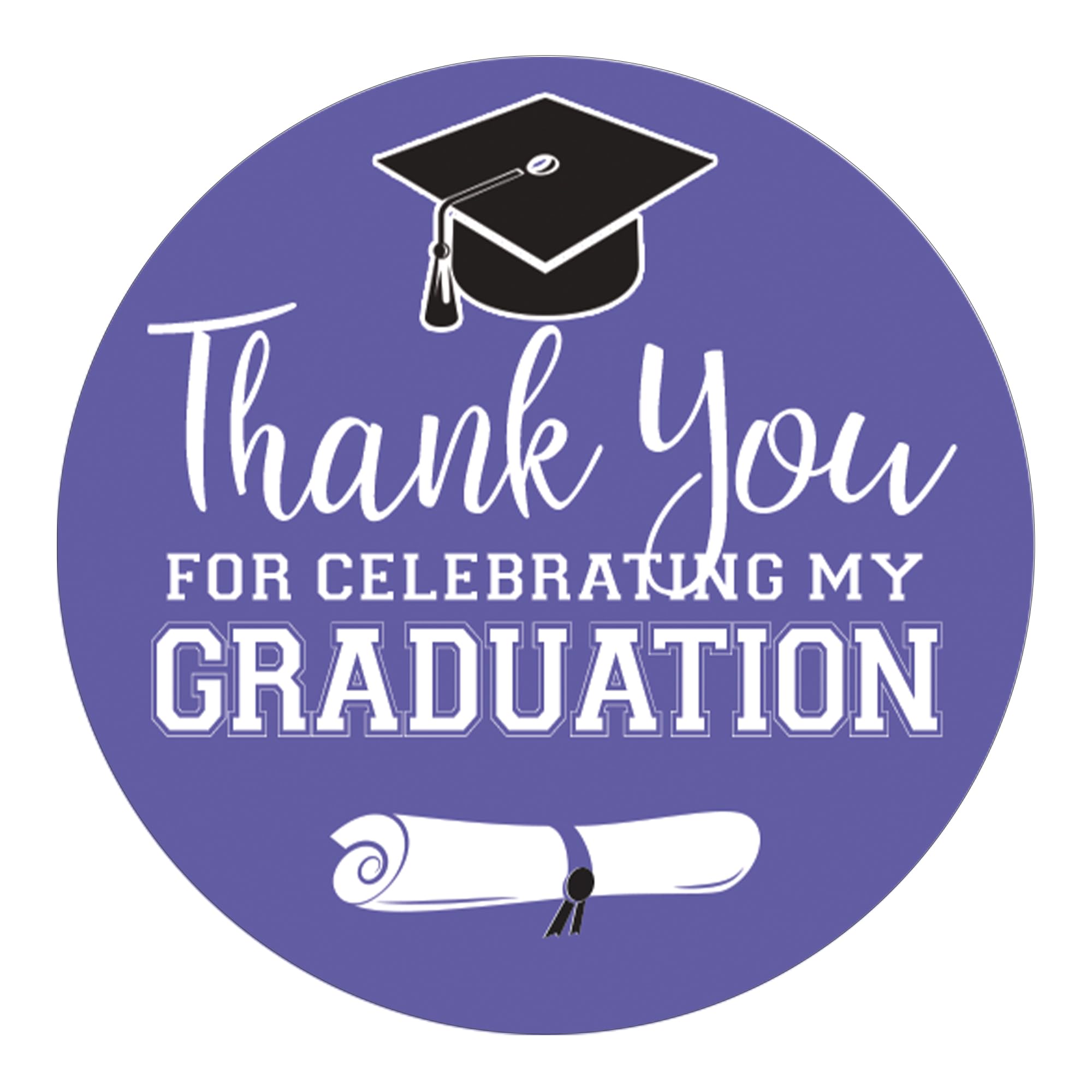 Grape Purple Graduation Thank You Favor Labels, Graduation Thank You Stickers 2025, 40 Count