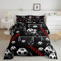 Erosebridal Kids Soccer Comforter Set Queen Size, Football Bedding Set Geometric Hexagon Honeycomb Duvet Insert For Boys Teens A