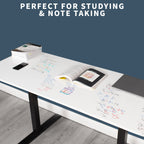 Vivo Electric Height Adjustable 83 X 60 Inch Corner Stand Up Desk, 2 White Dry Erase Solid Table Tops, White Frame, Memory Controller, L-Shaped Workstation, 3E Series, Desk-Kit-3E8We