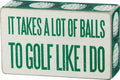 Primitives by Kathy Box Sign-Lot of Balls, 5x3 inches, White, Teal