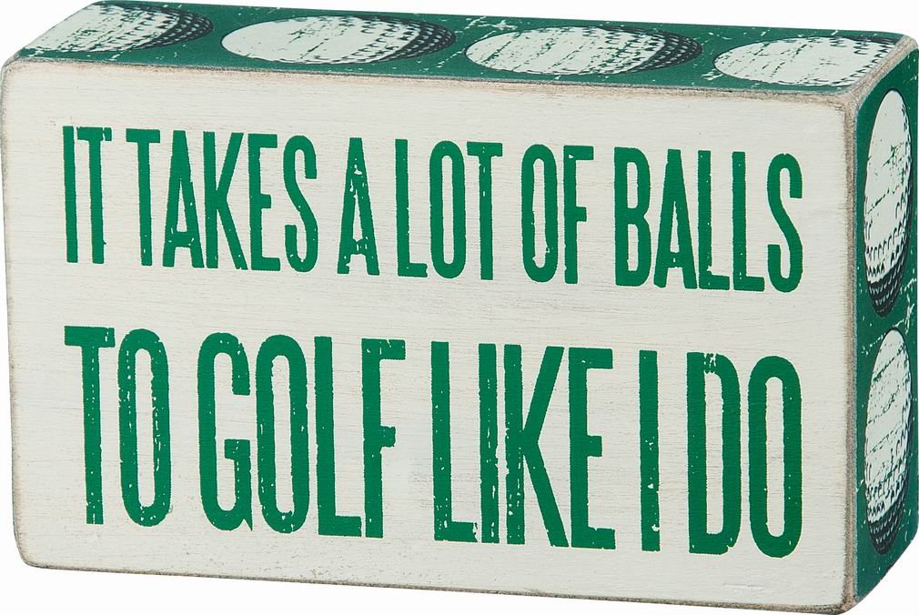 Primitives by Kathy Box Sign-Lot of Balls, 5x3 inches, White, Teal