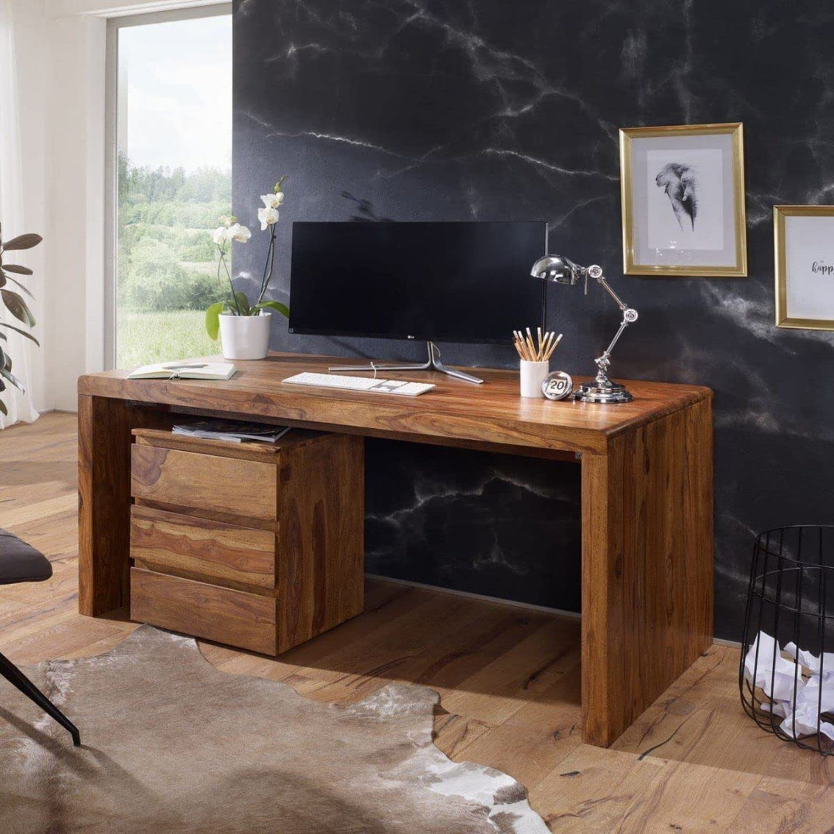 File To Table Icon Ghroyal Sheesham Wood Writing Study Table With Drawer Storage Natural ...