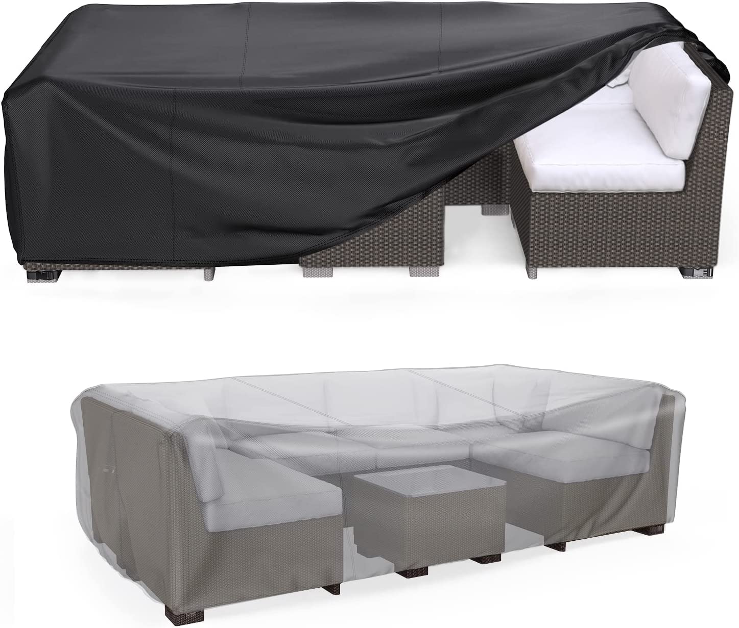 Patio Furniture Set Cover Waterproof, Mrrihand Outdoor Sectional Sofa Set Cover Heavy Duty 600D Table And Chair Set Cover 98' L