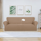 Purefit 100% Dual Waterproof Couch Cover Slipcovers For Couches And Sofas - Stretch Non Slip Fleece Sofa Covers Washable, Leakproof Furniture Protector For Kids, Pets, Dog (Sofa, Camel)