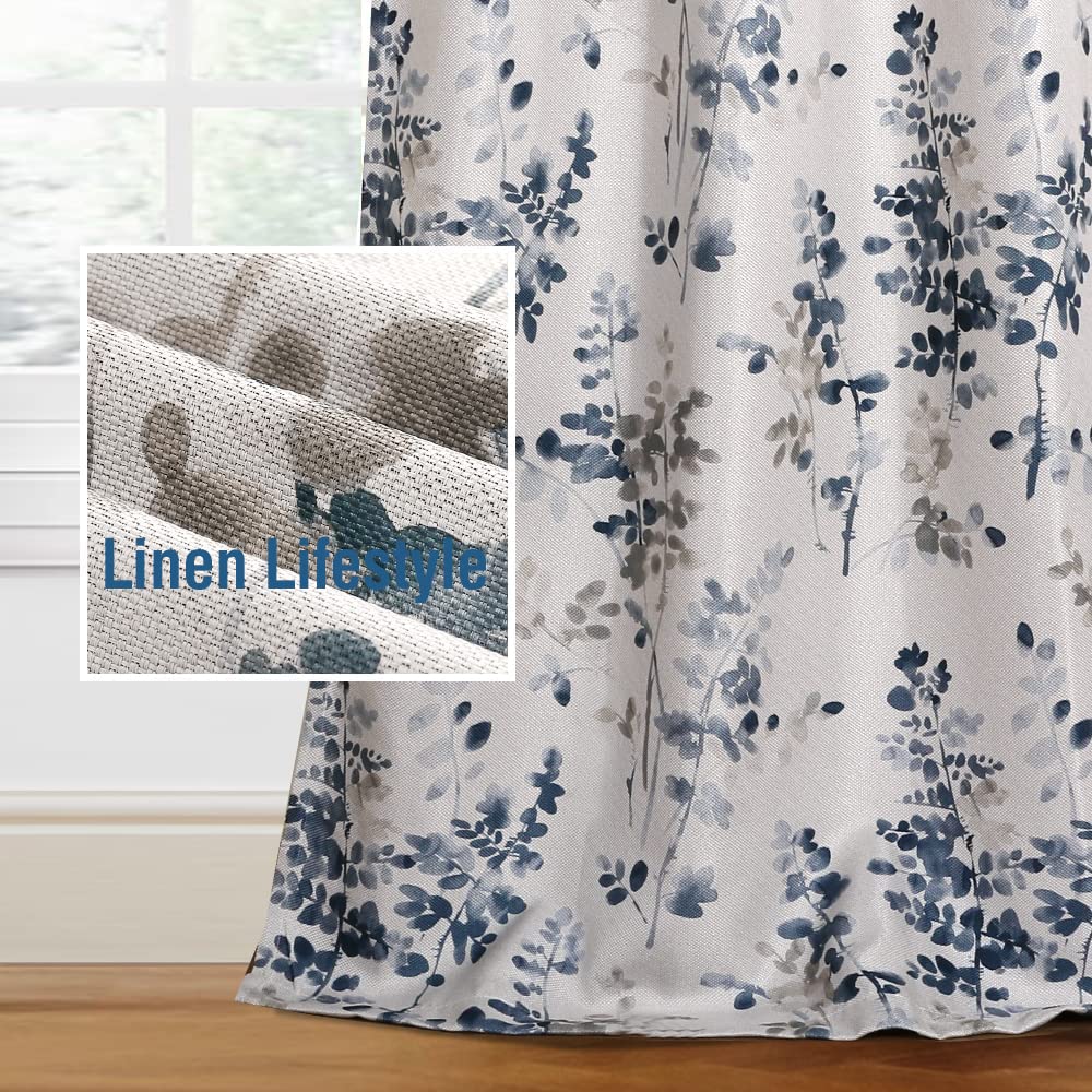 H.Versailtex Linen Blackout Curtains 63 Inches Long Thermal Insulated Room Darkening Linen Curtains For Bedroom Textured Burlap