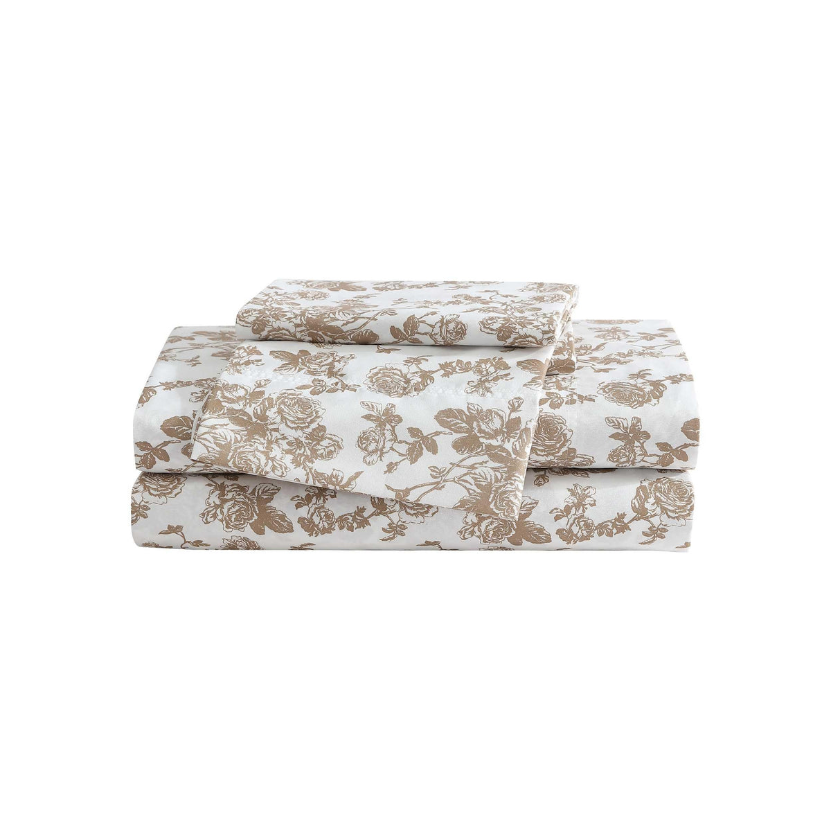 Betsey Johnson - Twin Sheet Set, Soft & Lightweight Bedding, Fade & Wrinkle Resistant (Garden Toile Brown, Twin)