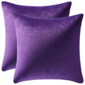Dezene 22X22 Throw Pillow Cases Purple: 2 Pack Cozy Soft Velvet Square Decorative Pillow Covers For Farmhouse Home Decor