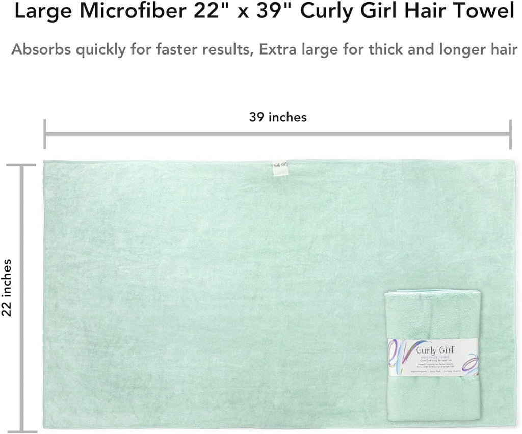 Curly Girl Microfiber Hair Towel - Anti-Frizz, Absorbent, Fast Drying - For Curly Hair - Microfiber Hair Towel For Curly Hair