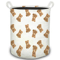 HSIASHENG Bear Nursery Kids Laundry Basket, Cute Brown Bears Foldable Laundry Hamper With Handles Clothes Toys Storage Basket fo