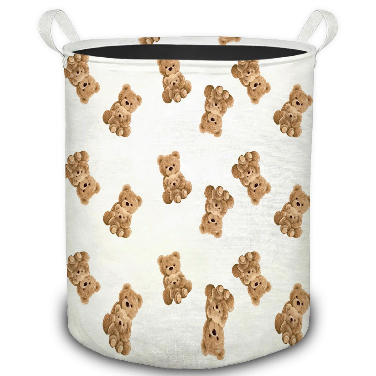 HSIASHENG Bear Nursery Kids Laundry Basket, Cute Brown Bears Foldable Laundry Hamper With Handles Clothes Toys Storage Basket fo