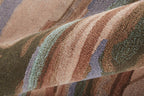 HomeRoots 512750 8 x 10 ft. Blue Red & Ivory Wool Abstract Hand Tufted Handmade Stain Resistant Rectangle Area Rug