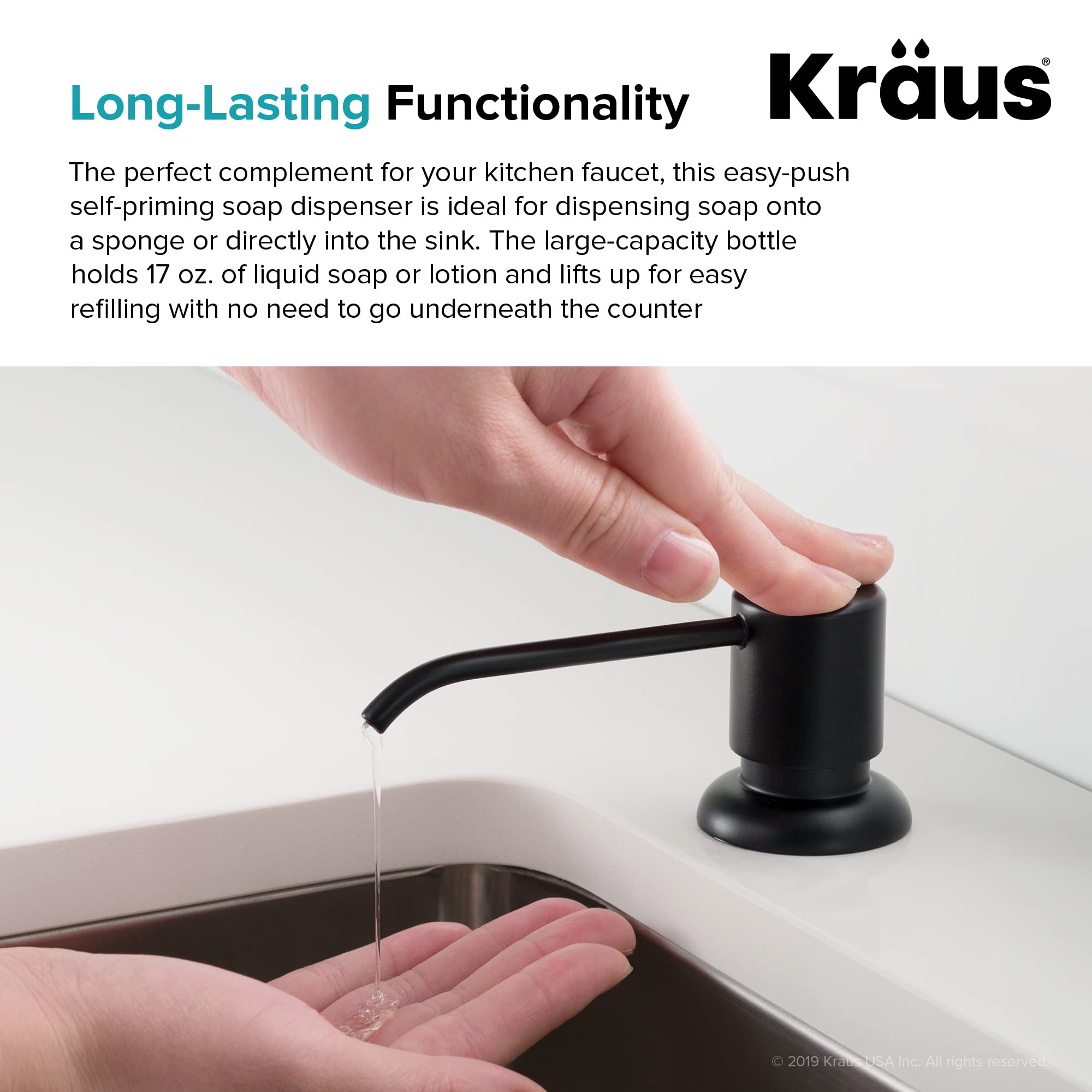 Kraus Kitchen Soap Dispenser Boden In Matte Black