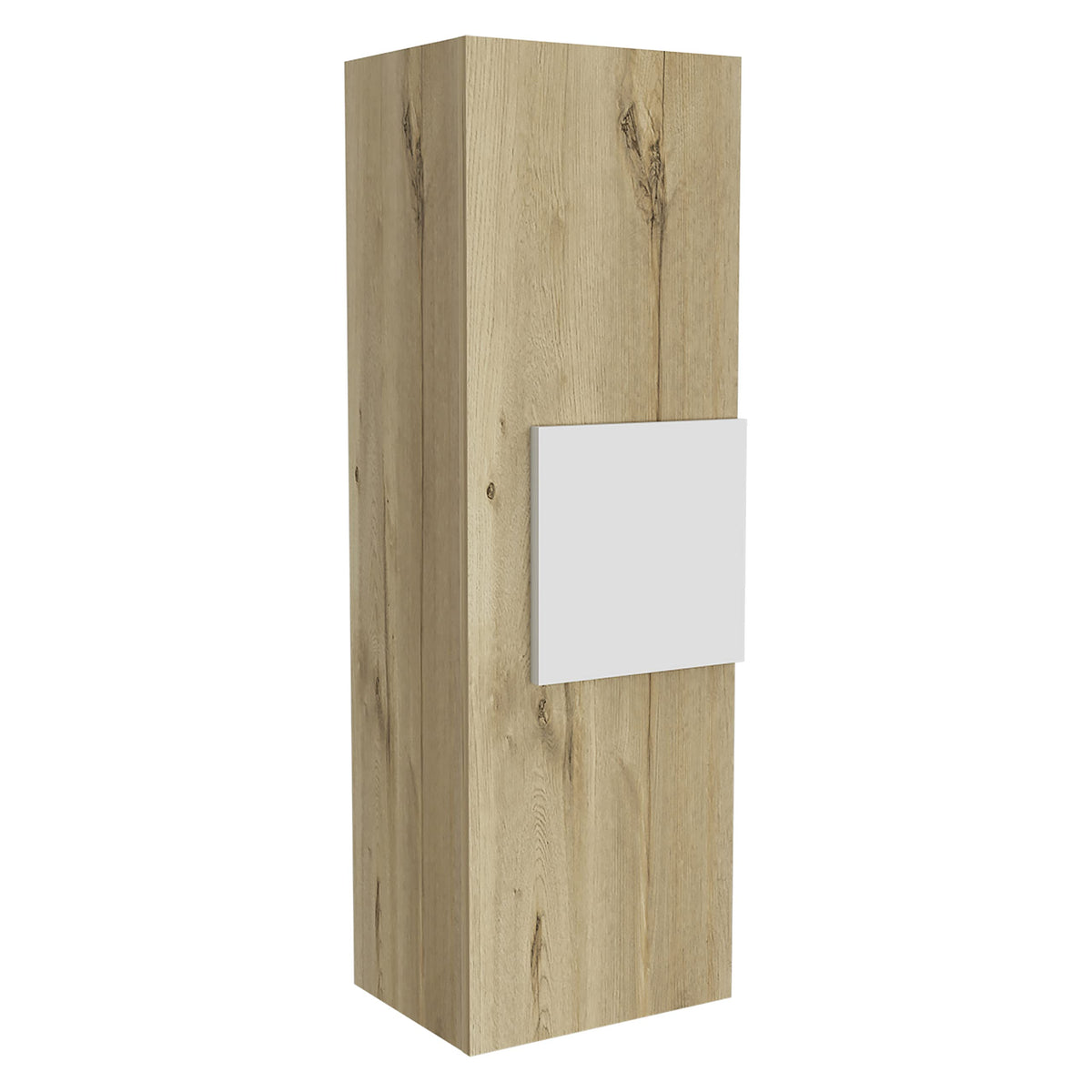 Medicine 38H Single Door Cabinet, 3 Shelves, Light Oak/White