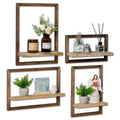 Walasis Wood Wall Shelves for Bedroom Farmhouse - Rustic Floating Shelf Decorative Storage Shelving Wall Mounted Decor with Fram