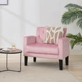 Tyboatle Mid-Century Fabric Tufted Accent Living Room Armchairs, Comfy Modern Upholstered Bedroom Office Armchair Single Sofa, R