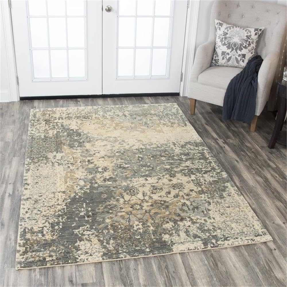 Rizzy Home Alora Decor Euphoria 5' X 8' Floral Distress Beige/Gray/Rust/Blue Hybrid Rug