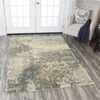 Rizzy Home Alora Decor Euphoria 5' X 8' Floral Distress Beige/Gray/Rust/Blue Hybrid Rug