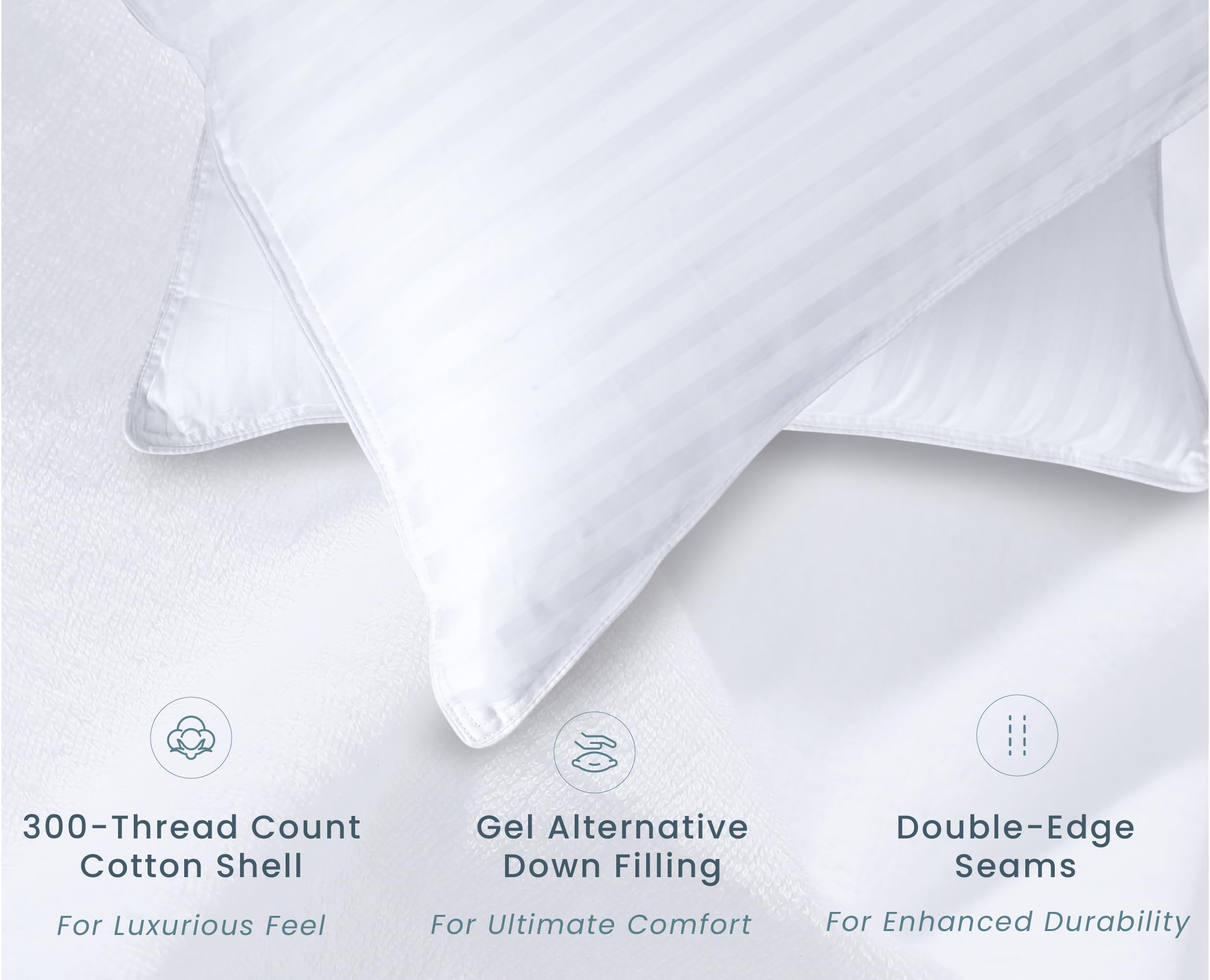 Threadmill Soft Bed Pillows Standard Size Set Of 2 | Down Alternative Cooling Bed Pillow For Sleeping | Soft Pillows | 20 X 26 H