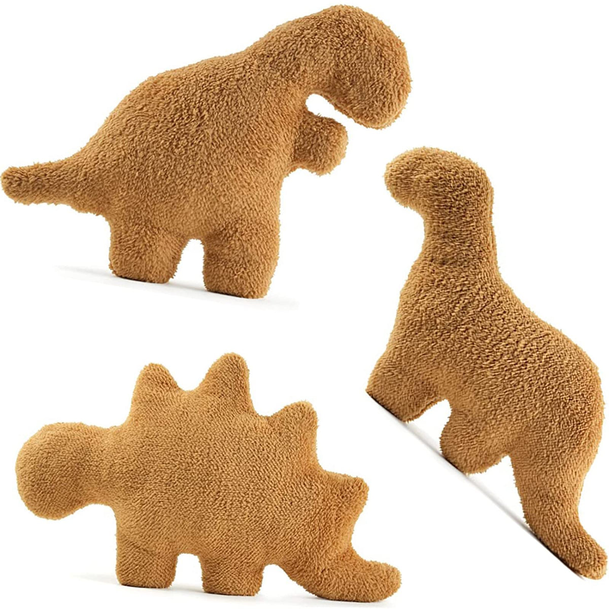 Lixzuch 3 Packs Dino Nugget Pillow Plush, 18 inches Dinosaur Chicken Nugget Stuffed Animal Plush Toy, Party Decoration Birthday 