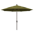California Umbrella 11' Round Aluminum Market Umbrella, Crank Lift, Collar Tilt, Bronze Pole, Pacifica Palm