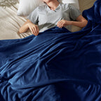 Phf Ultra Soft Fleece Blanket Twin Size, No Shed No Pilling Luxury Plush Cozy 300Gsm Lightweight Blanket For Bed, Couch, Chair, Sofa Suitable For All Season, 66' X 90', Navy Blue