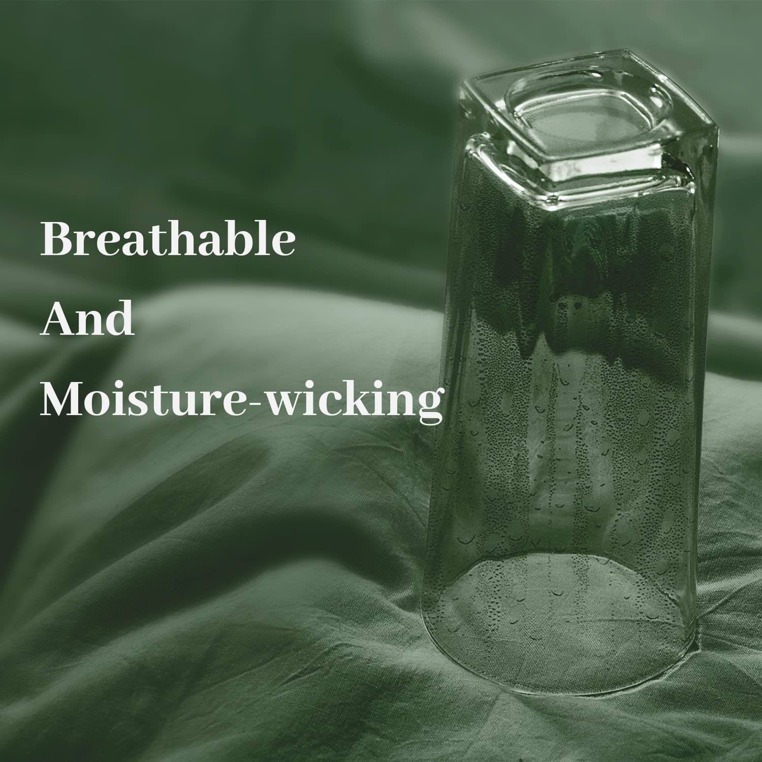 Nexhome Pro Duvet Cover Set California King Linen Look Textured Organic Natural 100% Washed Cotton Duvet Cover 3 Pieces Bedding Set With Zipper Closure, Breathable, Soft, Forest Green (No Comforter)